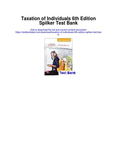 Taxation Of Individuals 6th Edition Spilker Test Bank Pdf Internal