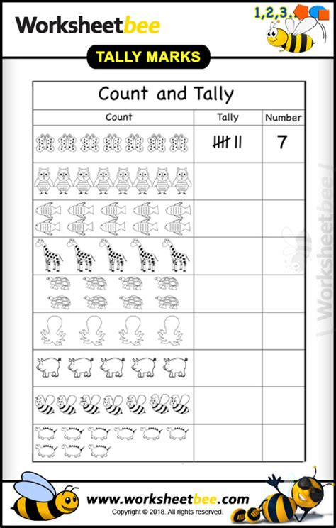 Amazing Printable Worksheet For Kids About Count And Tally Maths Learn