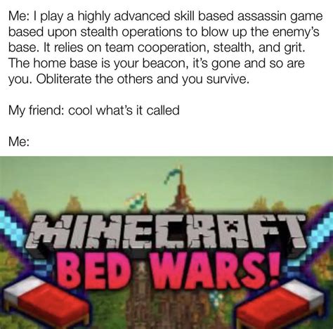 Ah My Favorite Assassin And Stealth Operatives Game Bedwars Memes