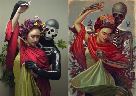 Frida Kahlo Dancing With Skeleton Gettymuseumchallenge