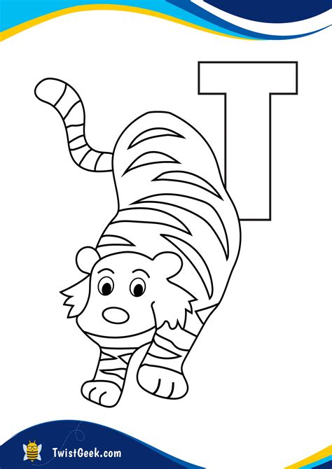 Letter T Is For Tiger Coloring Pages Raymond Robles Coloring Pages