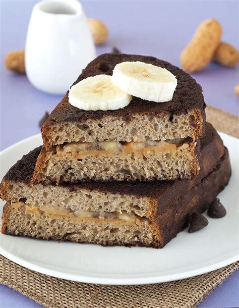 Peanut Butter And Banana Stuffed Chocolate French Toast