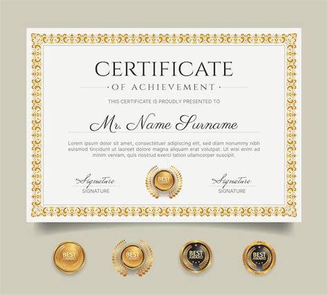 Premium Vector Certificate Of Appreciation Border Template With Gold