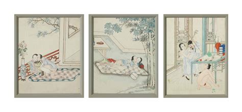 A Group Of Three Chinese Erotic Paintings Th Century Christie S