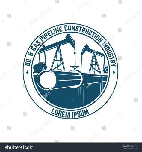 Logo Oil Gas Pipeline Construction Industry Stock Vector 579907615