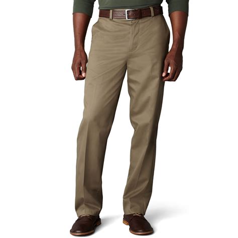 Dockers D3 Classic Fit Signature Khaki Flat Front Pants In Brown For