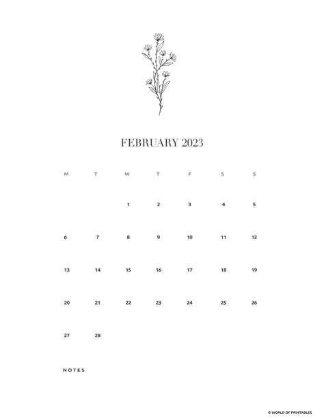 Free Printable February 2023 Calendars World Of Printables