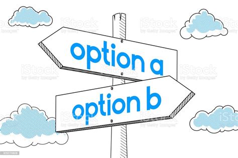Option A Option B Signpost White Background Stock Illustration