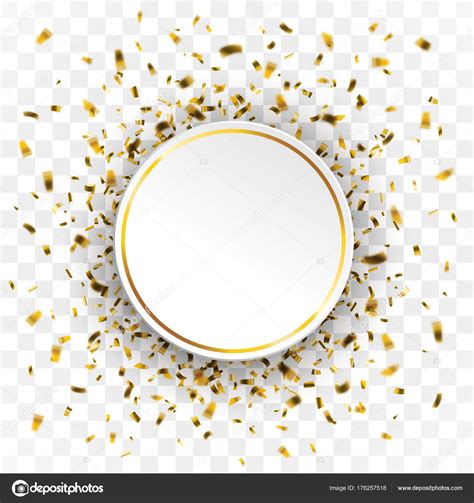 Golden Confetti Circle Transparent Background Stock Vector Image By