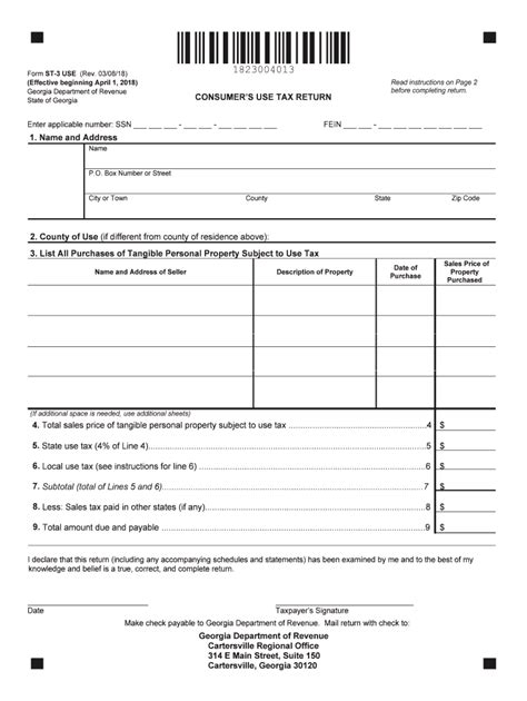 Ga St 3use 2018 2024 Form Fill Out And Sign Printable Pdf Template