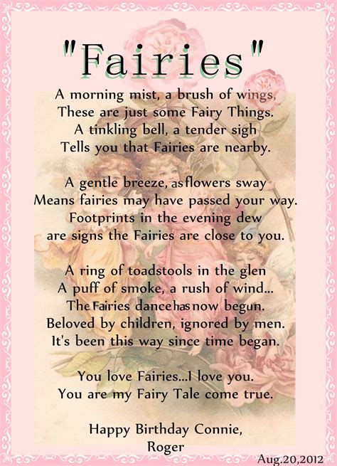 My Birthday Poem From My Husband He Knows How I Love The Fairies