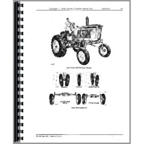 John Deere 4020 Tractor Parts Manual Sn 0 200999