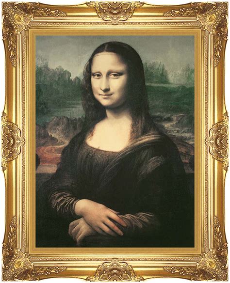 Leonardo Da Vinci Mona Lisa 12x16 Framed Art Canvas Giclee Print With