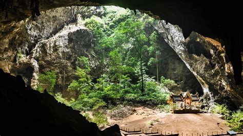 Papel De Parede Natureza Pedras Árvores Plantas Caverna Phraya