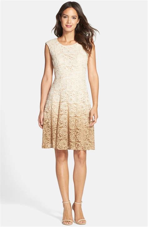Chetta B Ombré Lace Fit And Flare Dress Nordstrom