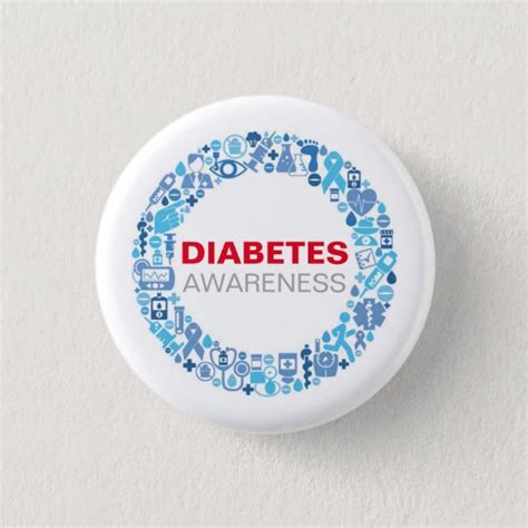 Diabetes Awarenss Blue Circle With Symbol 3 Cm Round Badge Uk