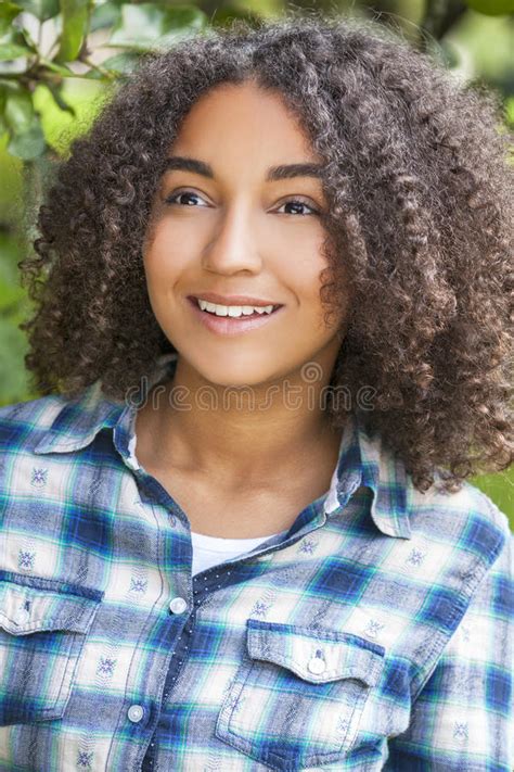 Beautiful Mixed Race African American Girl Teenager Stock Photo Image