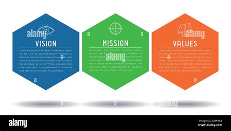 Mission Vision Values Concept Hexagon Graphics Vector