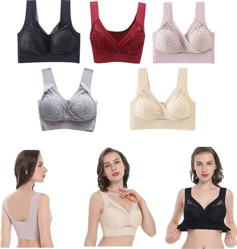 Rosy Lift Plus Size Comfort Extra Elastic Wireless Support Lace Bra At