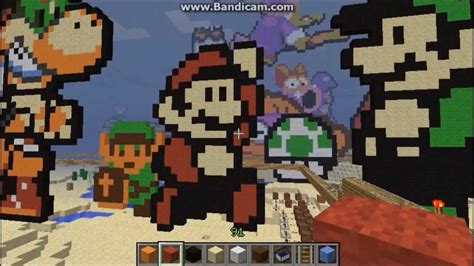 Minecraft Super Mario Pixel Art World Youtube