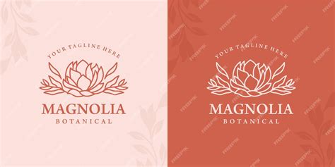 Premium Vector Magnolia Flower Monoline Luxurious Logo Design Inspiration