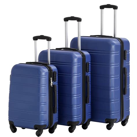 Fdw Hard Shell Luggage Sets With Spinner Wheels 3 Piece Suitcase