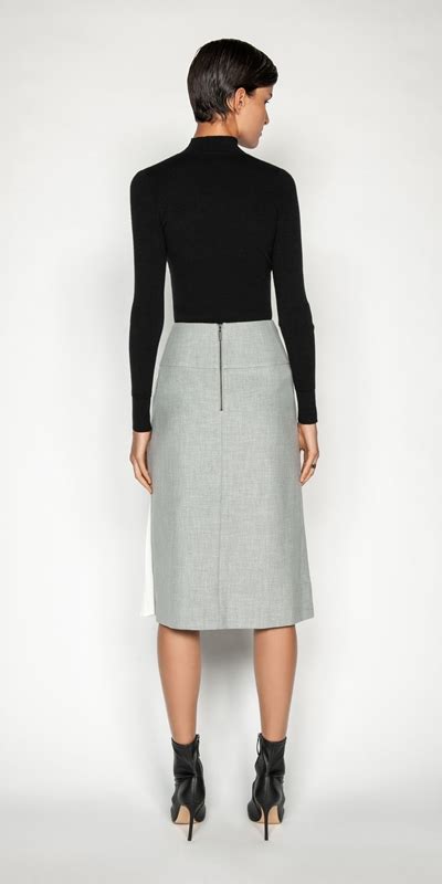 Grey Melange Pleated Midi Skirt Buy Skirts Online Cue