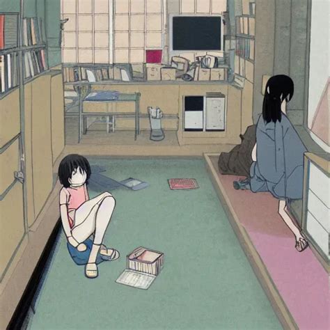 Hikikomori In The Littered Flat Anime Art By Studio Stable Diffusion