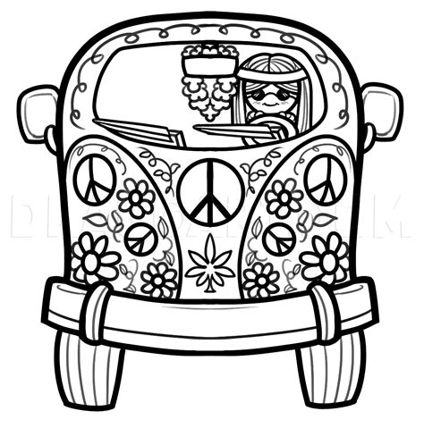 Vw Van Coloring Page Trace Drawing Coloring Home