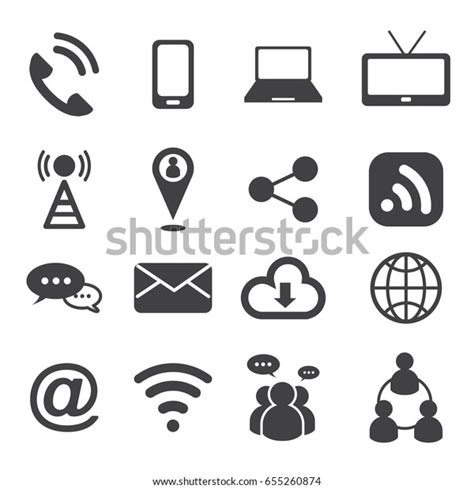 Communication Icons Set Vector Illustration Modern Stock Vector