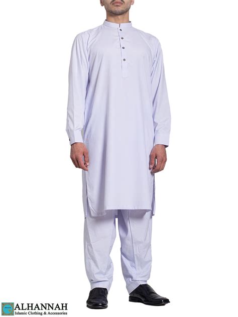 Mens Pakistani Style Salwar Kameez Arctic White Me924 Alhannah Islamic Clothing