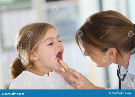 Doctor Examining Child S Throat Stock Photo Image Of Disease