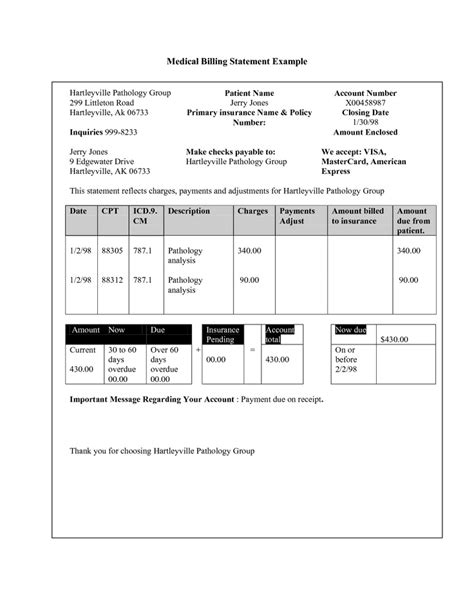 medical invoice template pdf pdf template