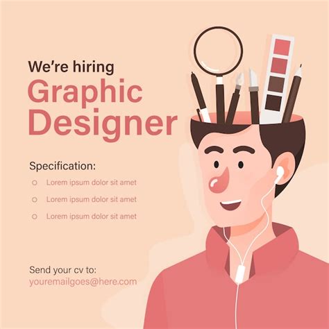 Premium Vector Job Vacancy Banner Template For Graphic Designer