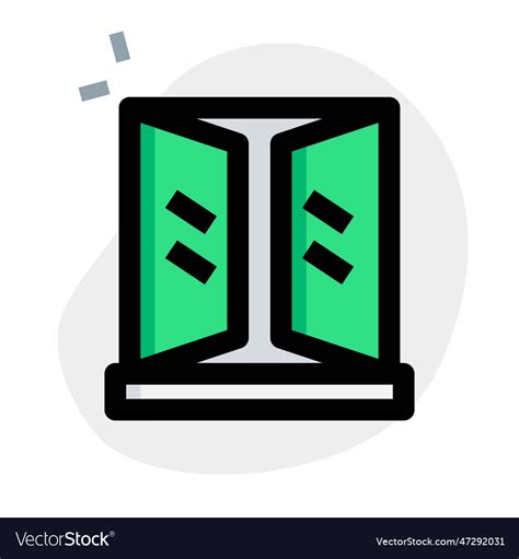 Double Panel Opened In Glass Window Royalty Free Vector
