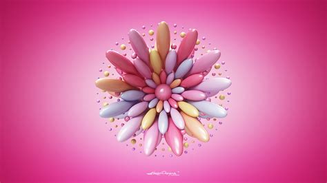 Flower Wallpaper Abstract 3d Lacza Pink Background Hd Wallpaper