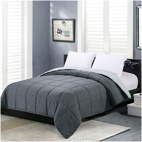 Icorer Microfiber Comforter Set Queen Gray 3 Pieces