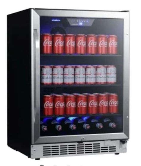 Edgestar 24 Inch Wide 142 Can Built In Beverage Cooler With Tinted Door