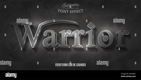 Warrior Text 3d Editable Font Effect Stock Vector Image And Art Alamy