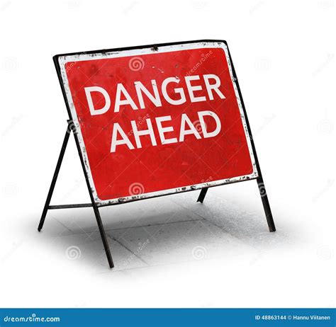 Grungy Road Sign Danger Ahead Stock Photo Image 48863144