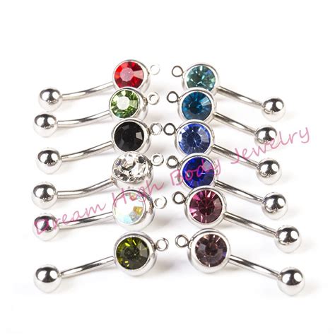 L Surgical Steel Belly Bar Navel Button Fashion Body Piercing