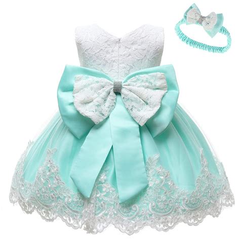 Buy Baby Girls Lace Bowknot Princess Wedding Formal Tutu Dressheadband