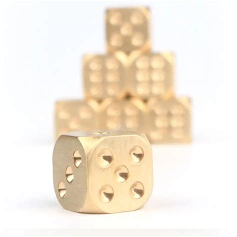 Golden Pure Color Dices Copper Polyhedral Metal Solid Heavy Dice