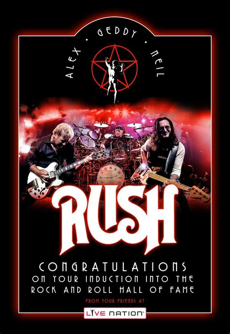 Rush Rocknroll Halloffame Catch Them On Tour Click To Get Tix