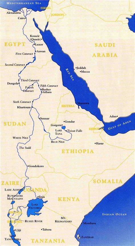 Map Of Africa Nile River Valley