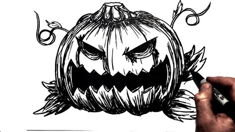 How To Draw A Halloween Jack Olantern Step By Step Youtube