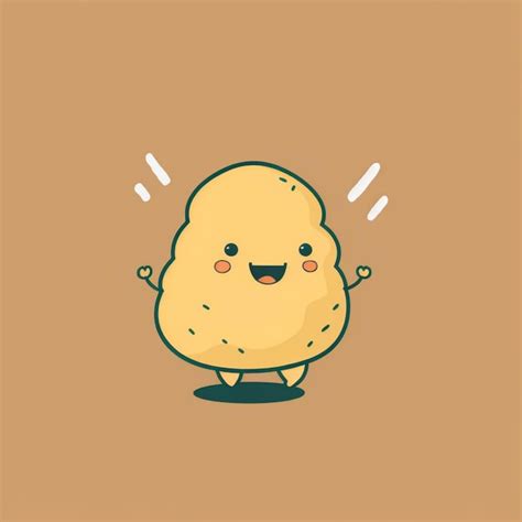 Premium Photo Kawaii Potatoes Funny Vegetables Cartoon Character