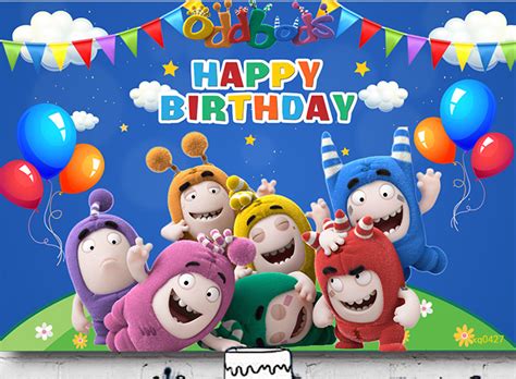Oddbods Monsters Personalised Birthday Party Supplies Banner Backdrop