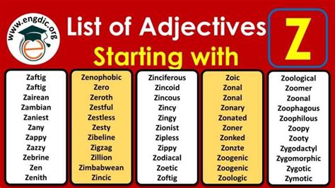 Adjectives With Z To Describe A Person Archives Engdic