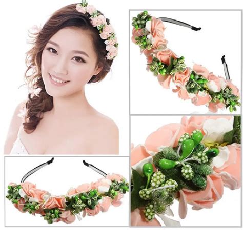 Fashion Womens Wreath Flower Crown Headband Hair Band Garland Bridal Wedding Party Womens